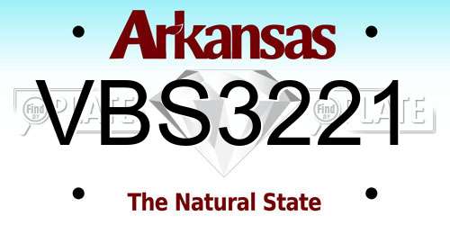 VBS3221 Arkansas License Plate