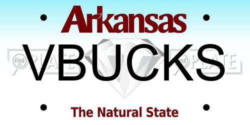 VBUCKS Arkansas License Plate