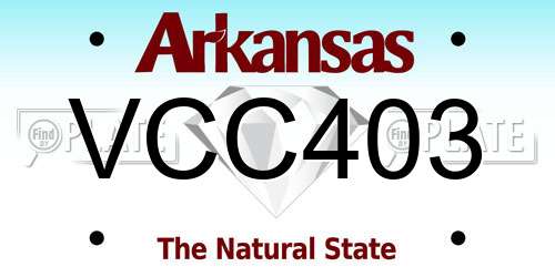 VCC403 Arkansas License Plate