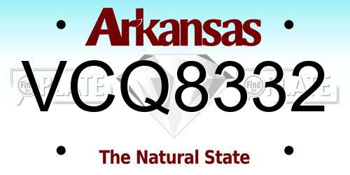 VCQ8332 Arkansas License Plate