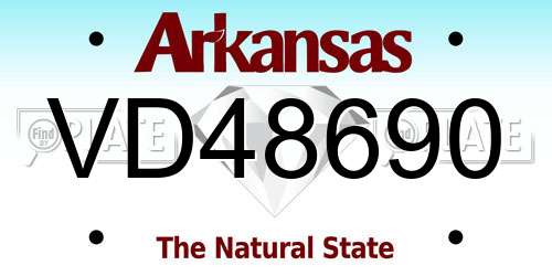 VD48690 Arkansas License Plate