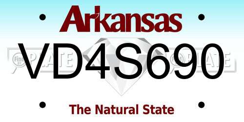 VD4S690 Arkansas License Plate