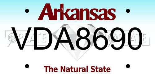 VDA8690 Arkansas License Plate