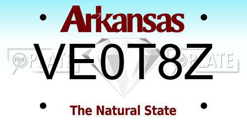 VE0T8Z Arkansas License Plate