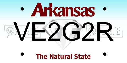VE2G2R Arkansas License Plate