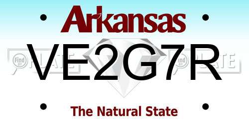 VE2G7R Arkansas License Plate