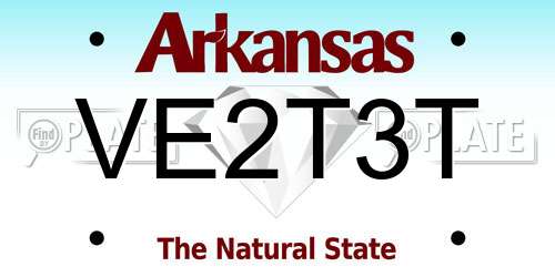 VE2T3T Arkansas License Plate
