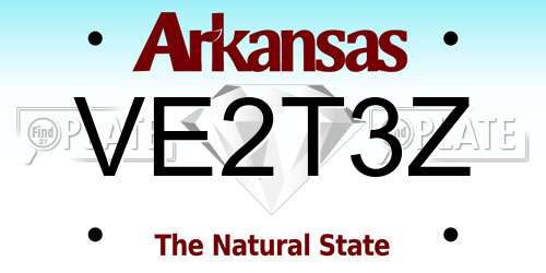 VE2T3Z Arkansas License Plate