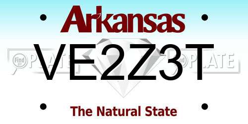 VE2Z3T Arkansas License Plate