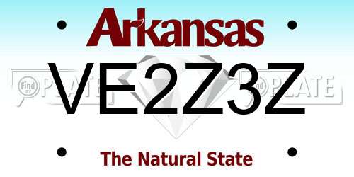 VE2Z3Z Arkansas License Plate