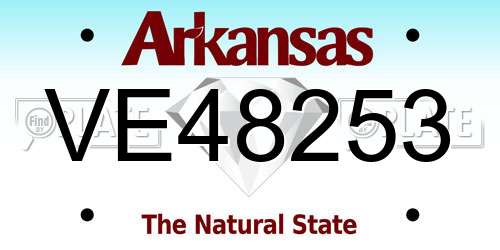 VE48253 Arkansas License Plate