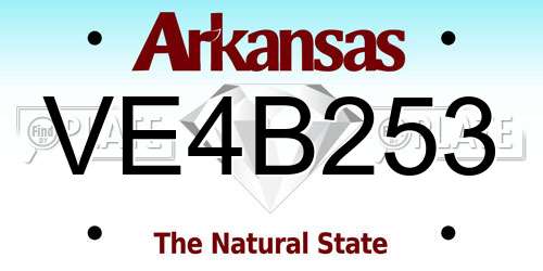 VE4B253 Arkansas License Plate