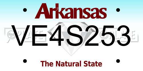 VE4S253 Arkansas License Plate