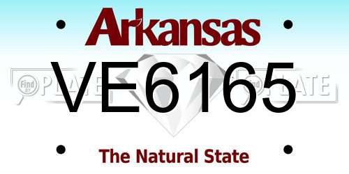VE6165 Arkansas License Plate