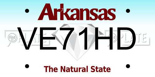 VE71HD Arkansas License Plate