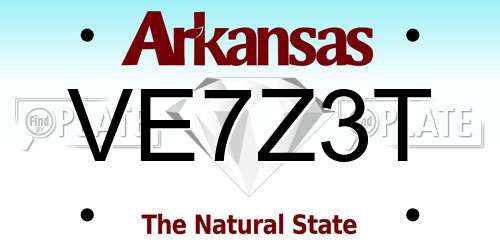 VE7Z3T Arkansas License Plate