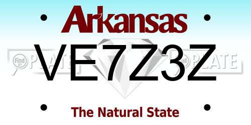 VE7Z3Z Arkansas License Plate