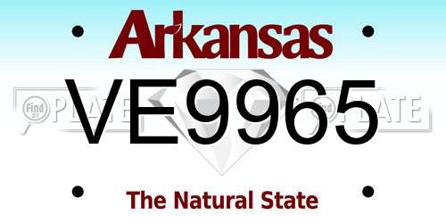 VE9965 Arkansas License Plate