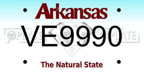 VE9990 Arkansas License Plate