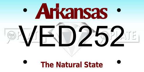 VED252 Arkansas License Plate