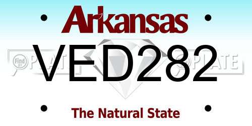 VED282 Arkansas License Plate