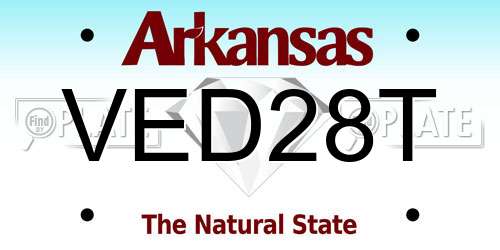 VED28T Arkansas License Plate
