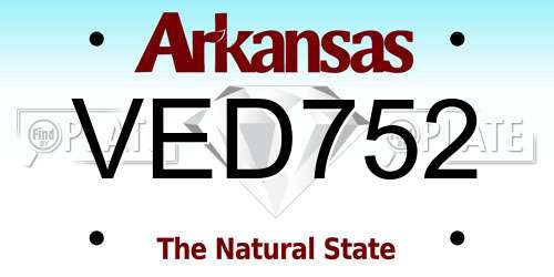 VED752 Arkansas License Plate
