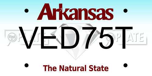 VED75T Arkansas License Plate