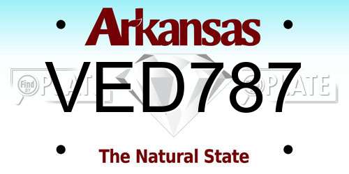 VED787 Arkansas License Plate