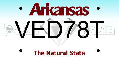 VED78T Arkansas License Plate