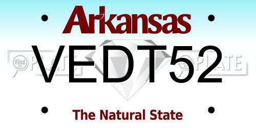 VEDT52 Arkansas License Plate