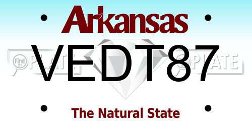 VEDT87 Arkansas License Plate