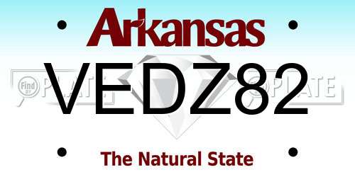 VEDZ82 Arkansas License Plate