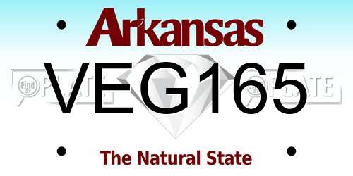VEG165 Arkansas License Plate