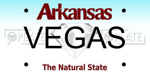 VEGAS Arkansas License Plate