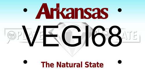 VEGI68 Arkansas License Plate