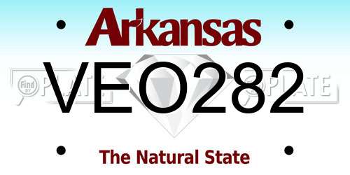VEO282 Arkansas License Plate