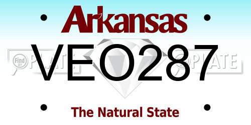 VEO287 Arkansas License Plate