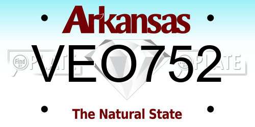 VEO752 Arkansas License Plate