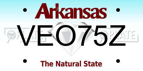 VEO75Z Arkansas License Plate