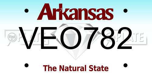 VEO782 Arkansas License Plate