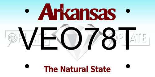 VEO78T Arkansas License Plate