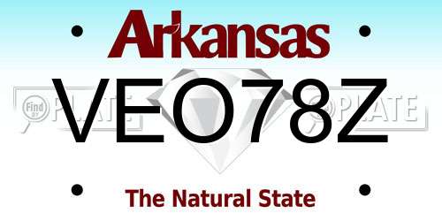 VEO78Z Arkansas License Plate