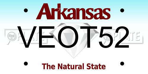VEOT52 Arkansas License Plate
