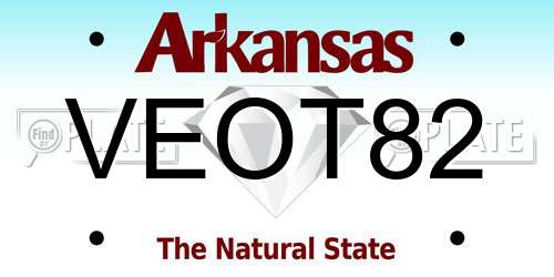 VEOT82 Arkansas License Plate