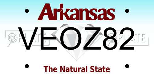 VEOZ82 Arkansas License Plate