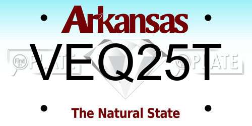 VEQ25T Arkansas License Plate