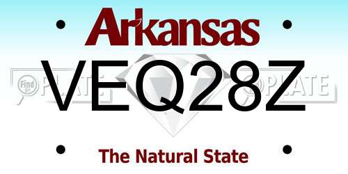 VEQ28Z Arkansas License Plate