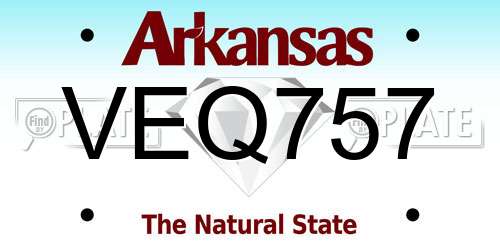 VEQ757 Arkansas License Plate