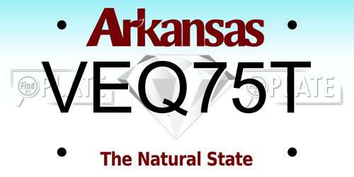 VEQ75T Arkansas License Plate